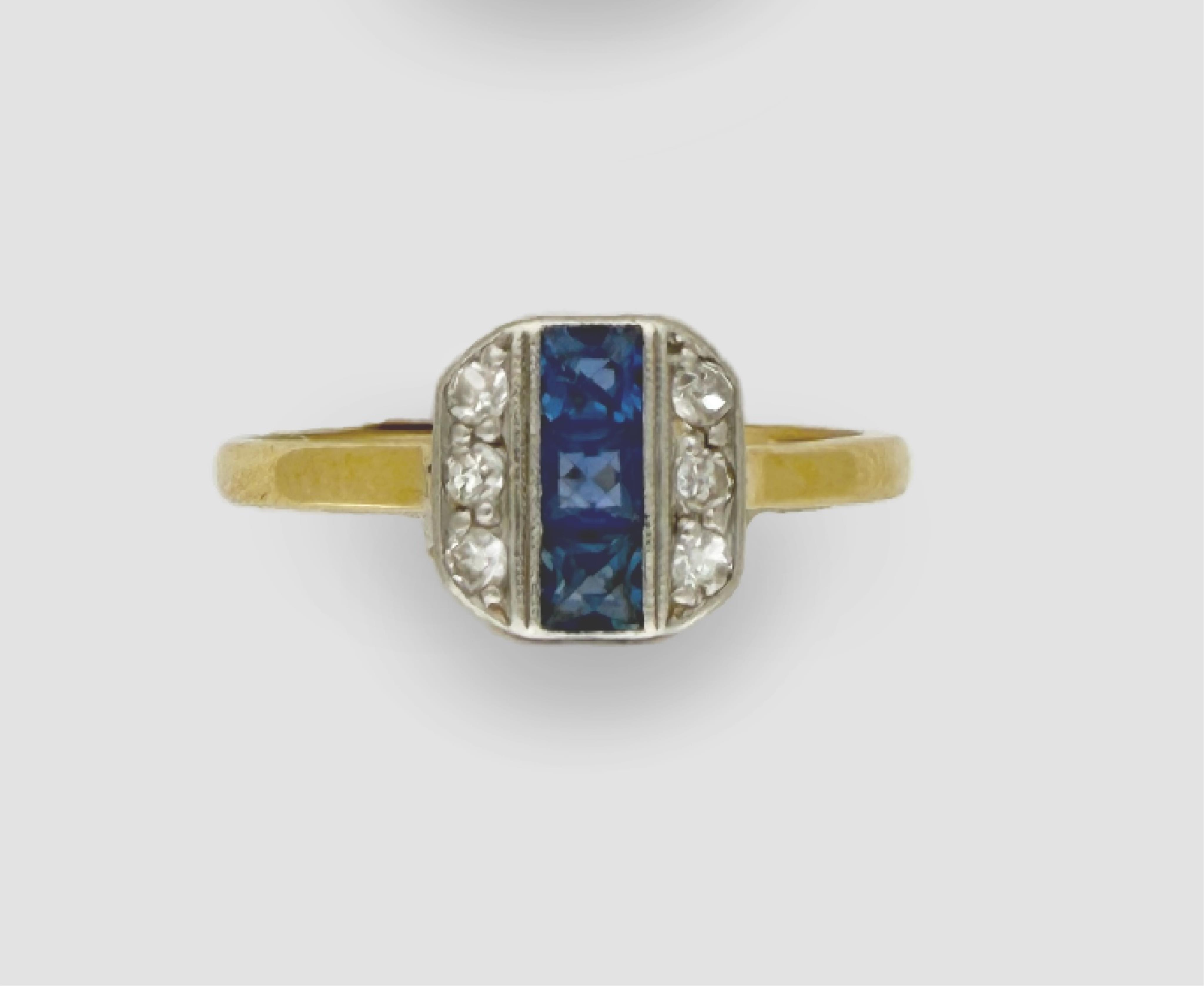 An Art Deco sapphire and diamond ring, mid 20th century